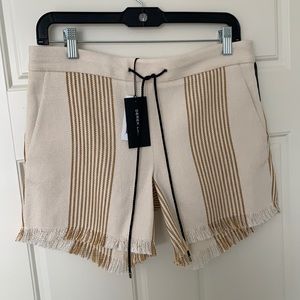 NWT Derek Lam natural shorts w fray detail